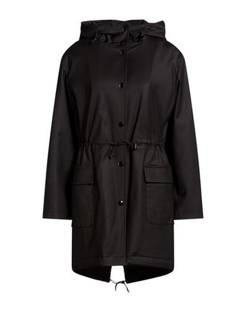 Woman Coat Black Size 2 Polyamide, Cotton, Elastane
