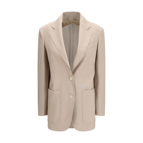 Wool-Blend Blazer — Beige