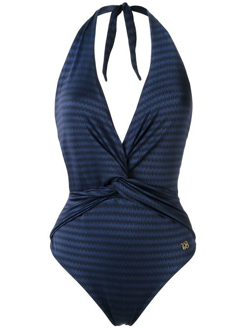 Plunge neck Aline swimsuit - Blue