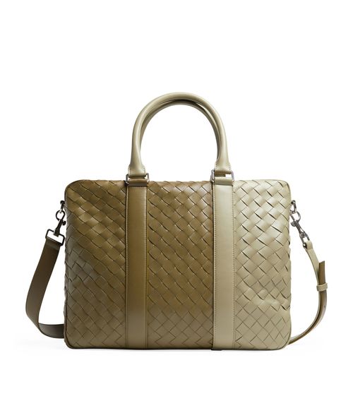 Leather Intrecciato Briefcase
