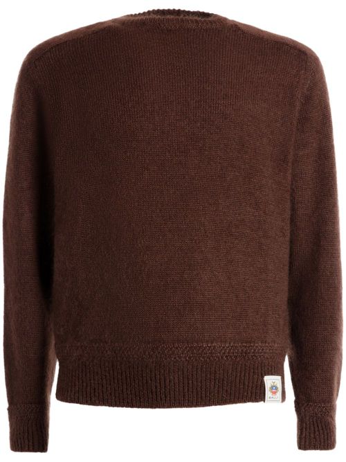 Crew-neck mohair jumper - Brown