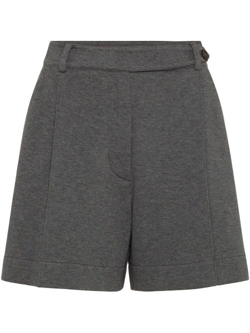 Cotton-Blend Shorts — Charcoal Grey