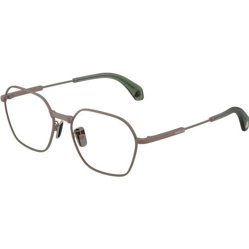 Moncler Unisex Moncler ME1012 1025 Monturas ópticas Acero Marrón Transparente Geométrico Norma