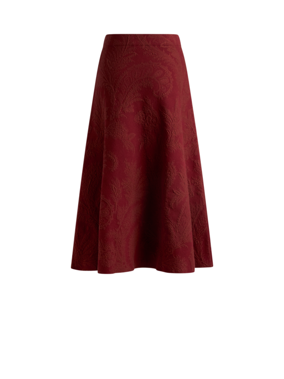 Floral Paisley Jacquard Midi Skirt