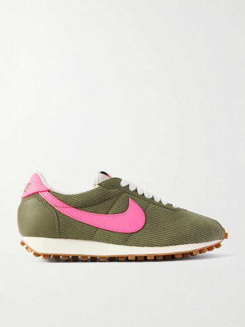 Ld-1000 Leather-trimmed Corduroy Sneakers - Green