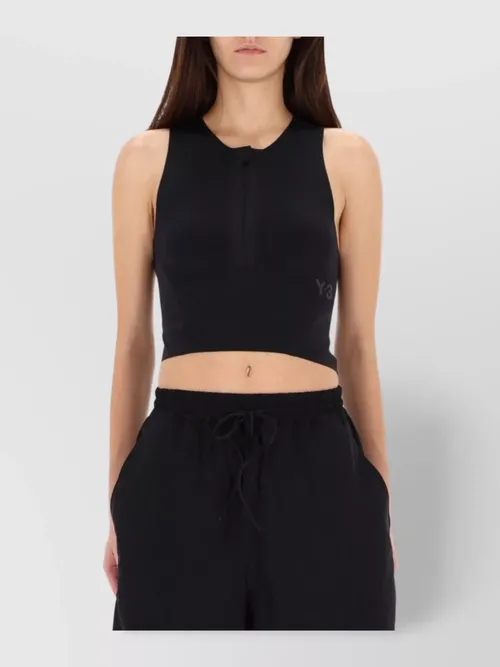 Y-3 - sleeveless cropped racerback top zipper