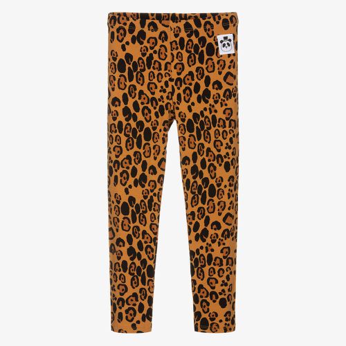 Girls Brown Leopard Print Leggings