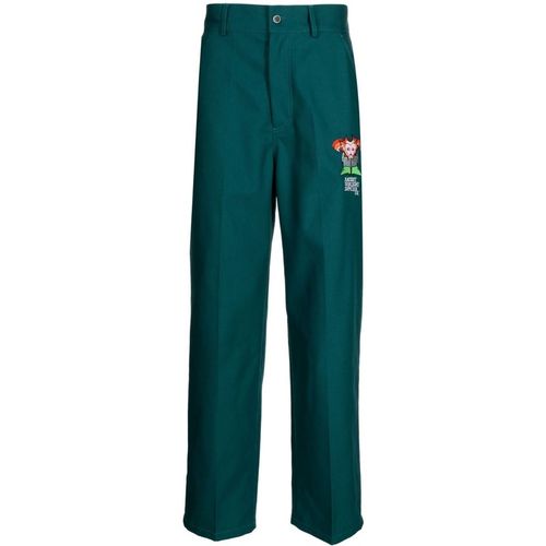 Logo-embroidered straight-leg trouser