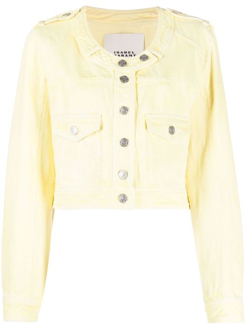 Cropped denim jacket - Yellow
