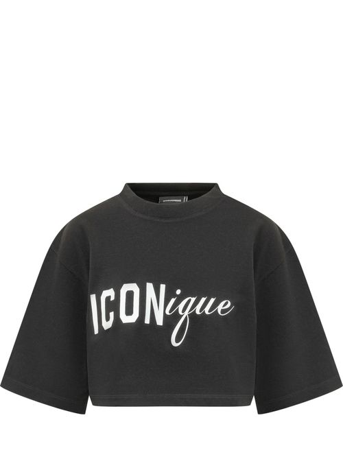 Black Graphic Crew Neck T-Shirt