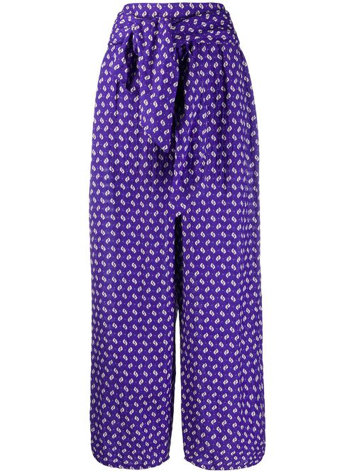 Abstract print palazzo trousers - Purple