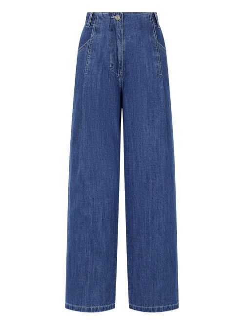 Wide-leg denim trousers - Blue