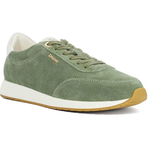 Dune London Womens Ladies Ettah - Suede Lace-Up Runner Trainers - Green
