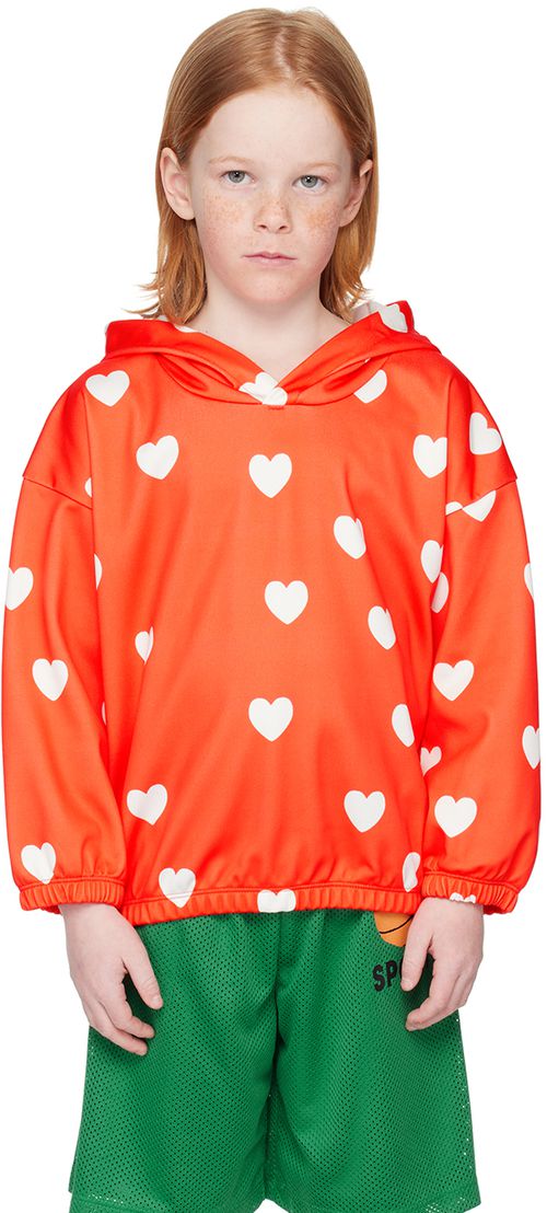 Mini Rodini Kids Red Hearts Hoodie