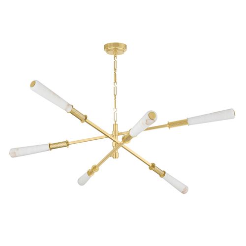 Vintage Polished Brass LED Chandelier from the Dashiell Collection