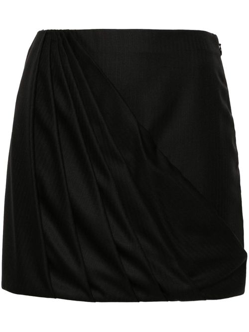 RACIL draped wool mini skirt - Black