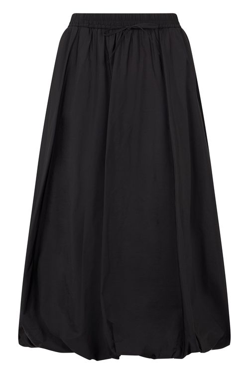 Weekend Wide Flared Long Skirt with Elastic Waist