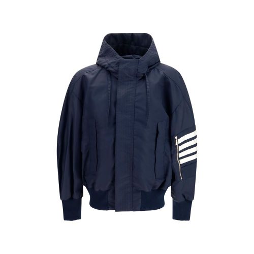 Technical Cotton Twill Jacket — Navy