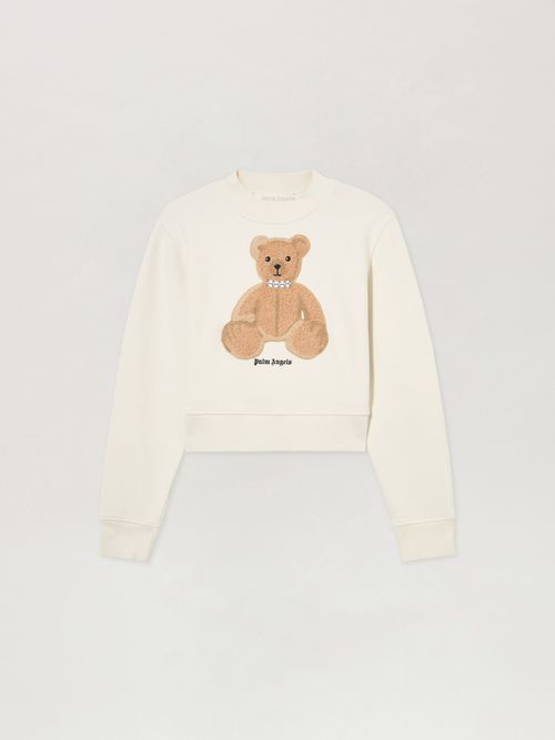 Bear Fitted Sweatshirt Woman  Off White Brown