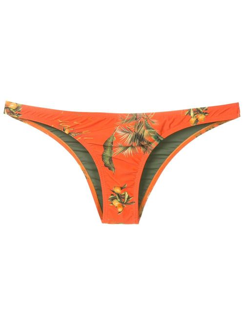 Floral-print bikini bottoms - Orange