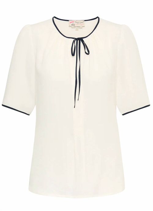 Women's Tie-Front Short-Sleeve Blouse In Ivory
