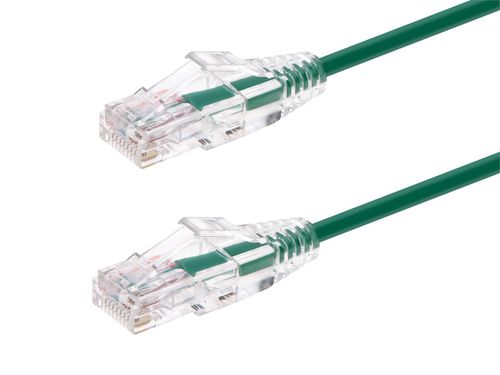 Cat6 20ft Green Component Level Patch Cable, UTP, 28AWG, 550MHz, Pure Bare Copper, Snagless RJ45, SlimRun Series Ethernet Cable
