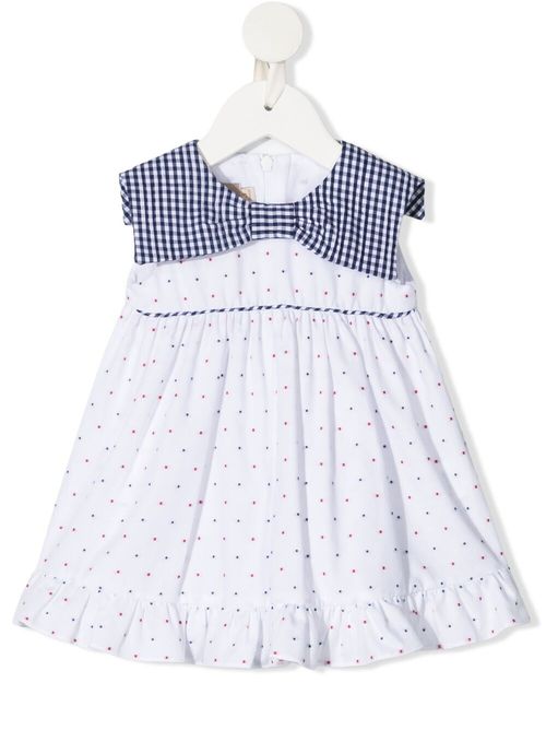 Polka dot-print sleeveless dress - White