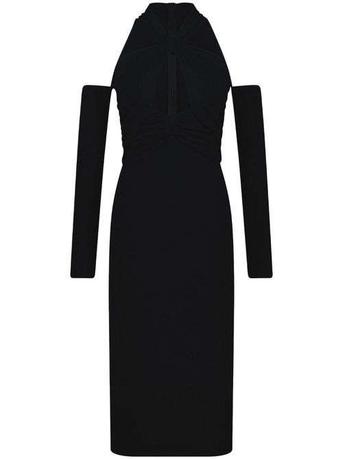 Off-shoulder knitted dress - Black