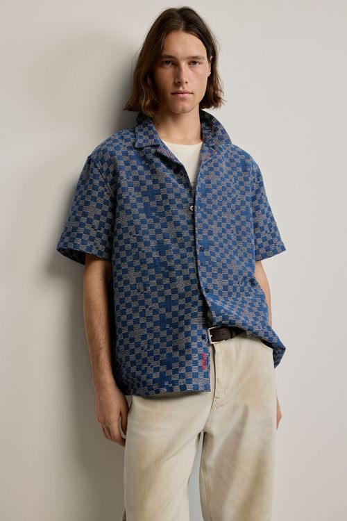 Blue checkered shirt