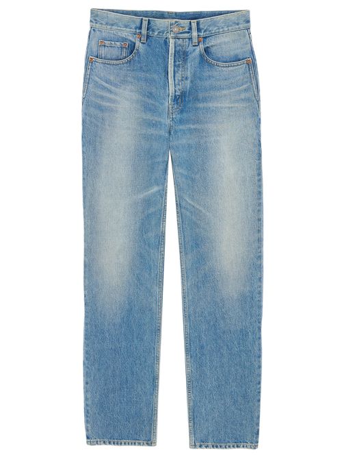 Five-Pocket Cotton Jeans with Zip Fly
