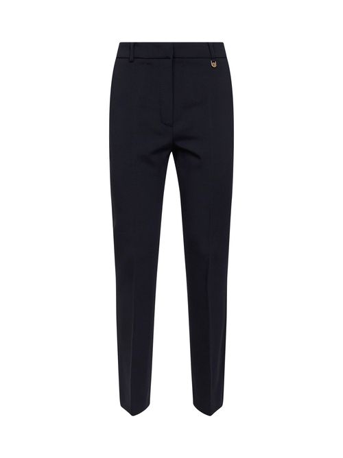 Virgin Wool Stretch Trousers — Navy