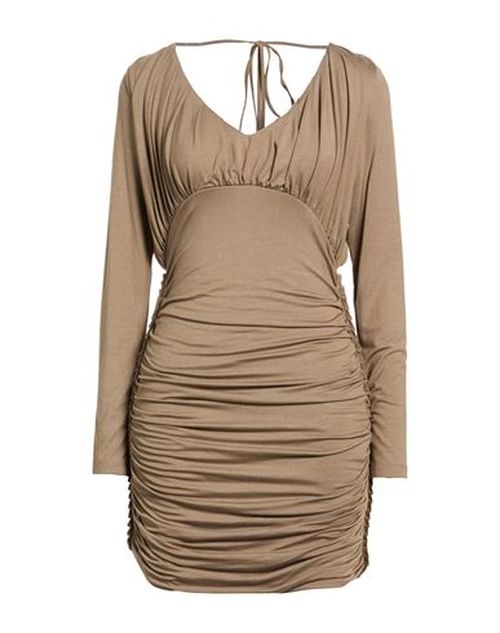 Woman Mini dress Khaki Size 10 Viscose, Elastane