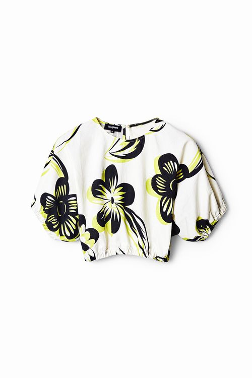 Cropped floral blouse