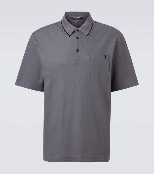 DG embroidered cotton piqué polo shirt