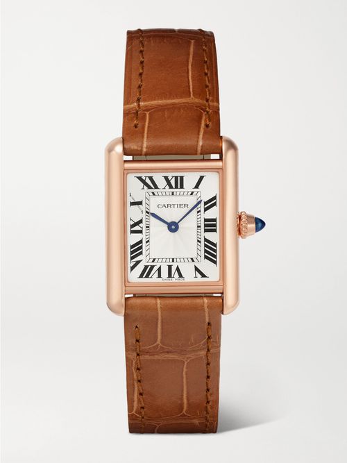 Tank Louis 29.5mm Small 18-karat Rose Gold And Alligator Watch - One size