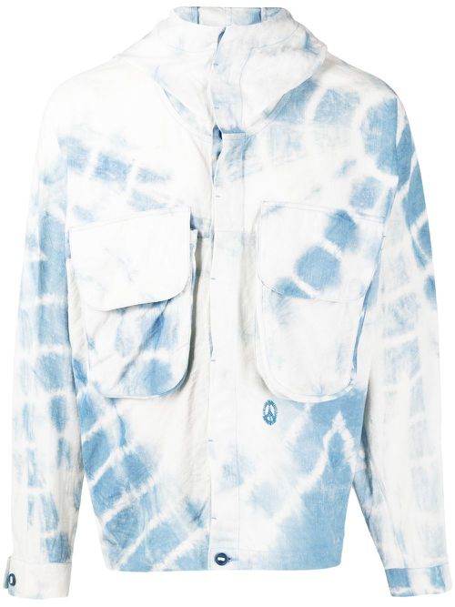 Forager tie-dye hooded jacket - Blue