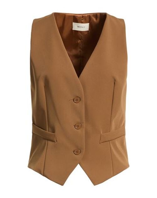 Woman Tailored Vest Brown Size M Polyester, Viscose, Elastane