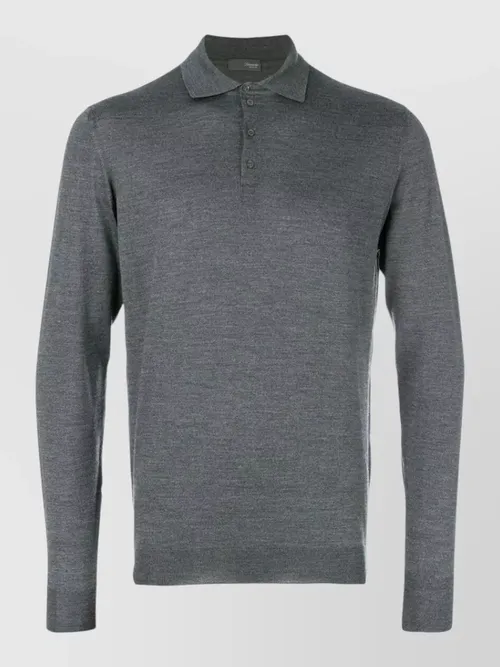 Drumohr - merino wool polo sweater long sleeve