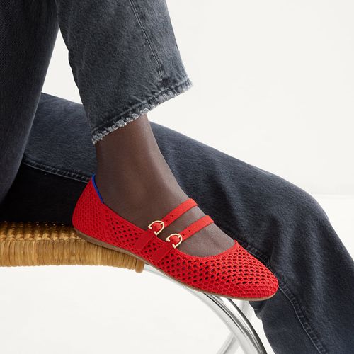 The Double Buckle Mary Jane in Red