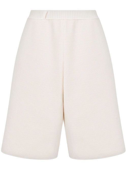 Waffle-knit shorts - White