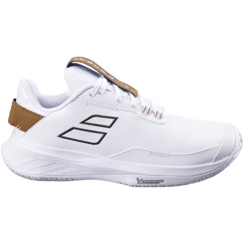 Babolat Women's SFX Evo All Court Wimbledon Limited Edition Tennis Shoes, White/After Dark (US Women's