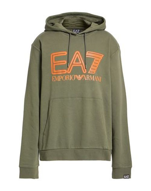Man Sweatshirt Military green Size 4XL Cotton