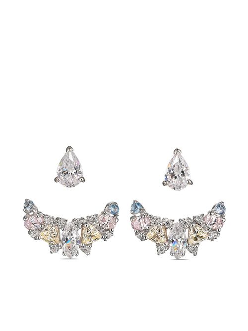 18kt white gold Twinkle Ear-Jacket earrings - Silver