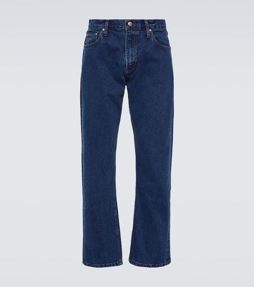 Mid-rise straight jeans