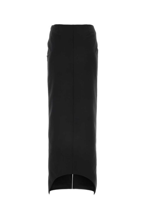 Black Wool Blend Skirt