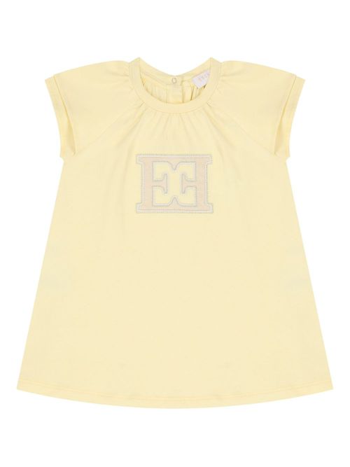 Escada Kids logo-detail dress - Yellow