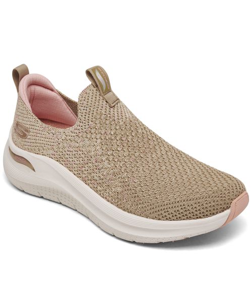 Women's Arch Fit 2.0 - Sheer Shimmer Walking Sneakers from Finish Line - Taupe/Pink