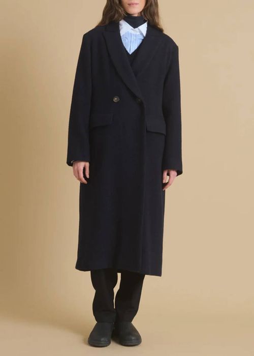 Marno Long Coat In Marine