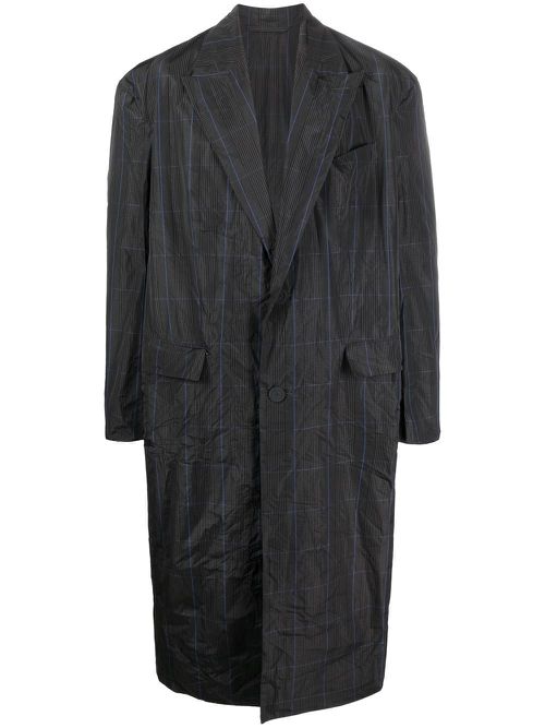Prince of Wales check trench coat - Grey