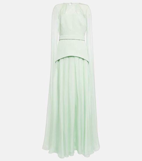 Safiyaa Gloria silk and crêpe gown